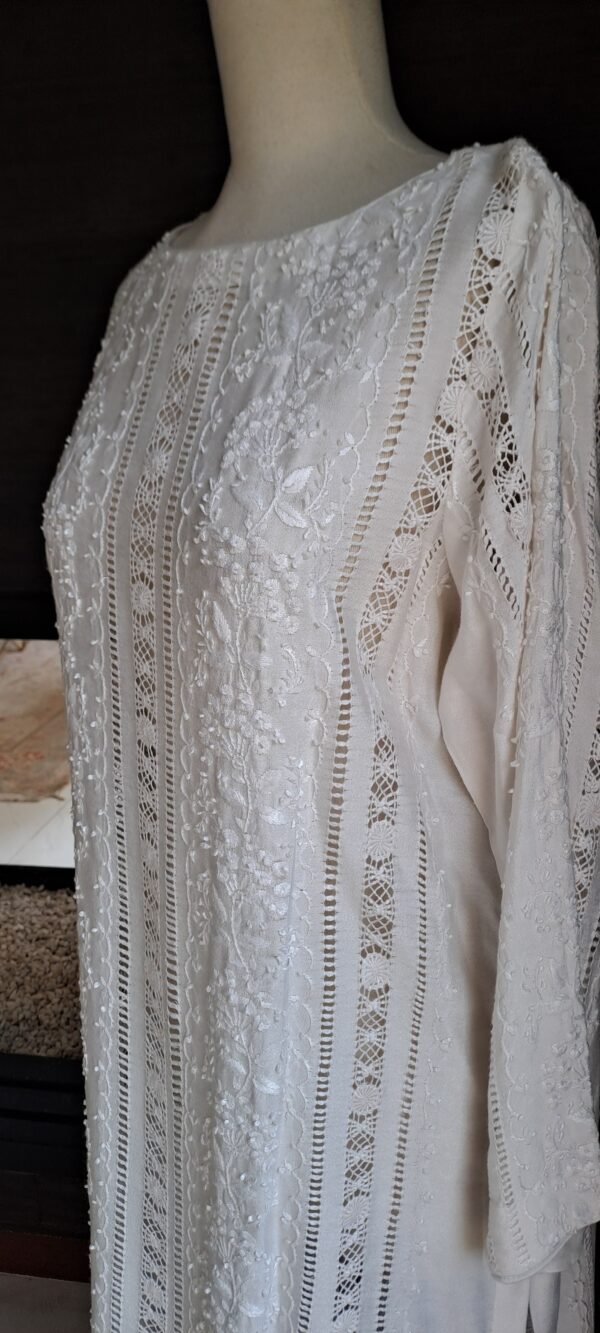 Shirt White On White Full Jaal Tarkashi - Image 2