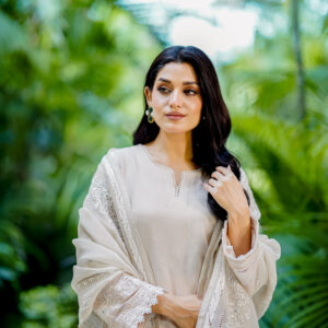 New Design Beige Silk Karandi Shir, New Design Beige Silk foe eid Karandi Shir