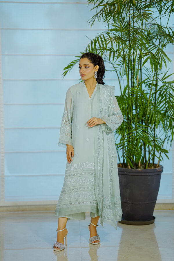 Sea Green Chiffon Shirt: