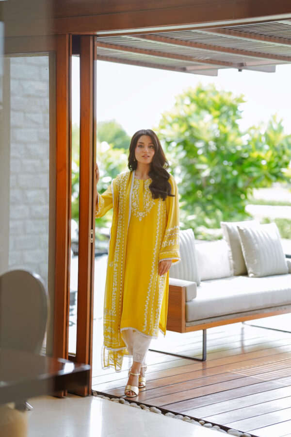New Yellow Chiffon Shirt Design
