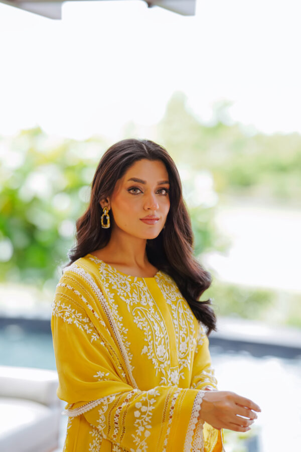 best Yellow Chiffon Shirt for eid