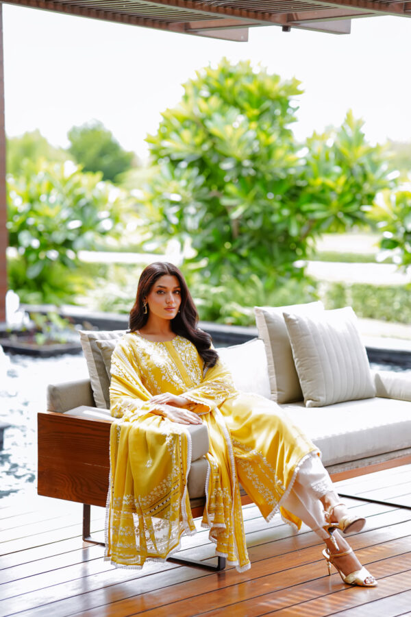 best Yellow Chiffon Shirt for eid
