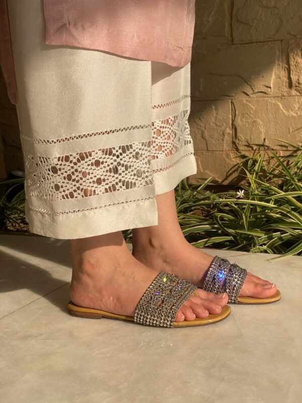 Cotton paint, tarkashi, hand made, silk shalwar, silk, embrodiery, embroidered, hand embroidered