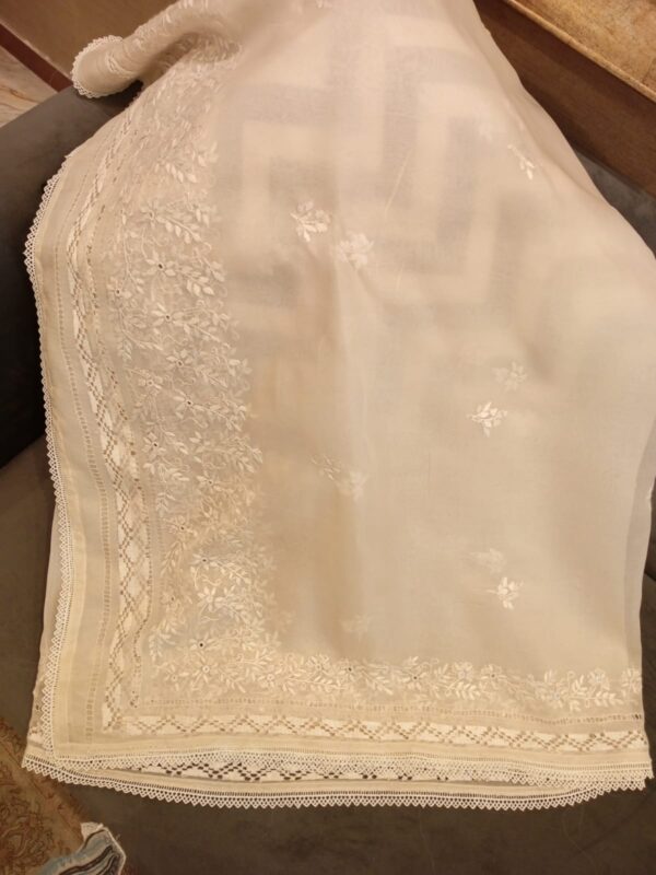 hand made organza tarkashi dupatta