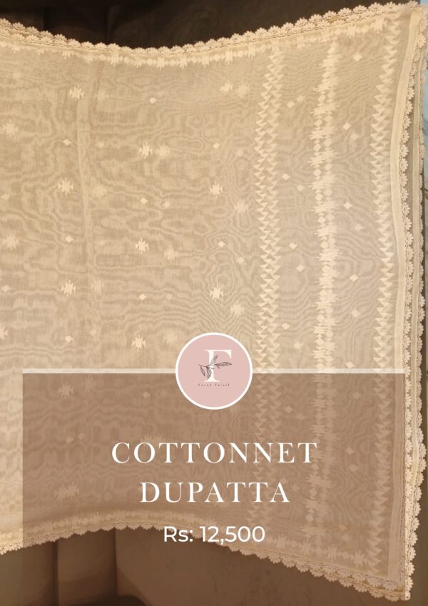 cotton net dupatta hand made dupatta