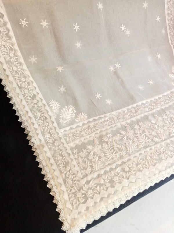 Organza White Dupatta - Image 2