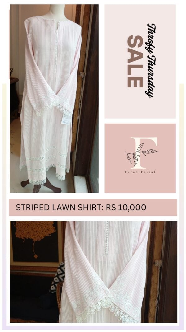 Stripped Lawn Shirt Emb