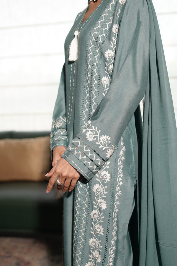 Cotton net Sea Green Suit - Image 2